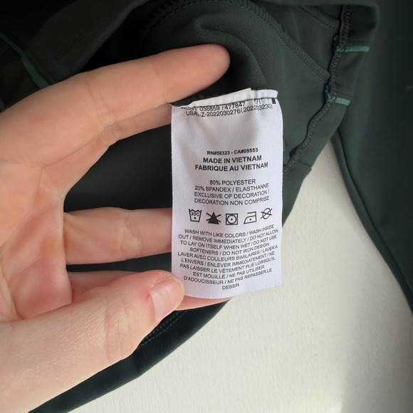 Nike One Dri Fit Long Sleeve Crop Top Green XS Athletic Athleisure - Picture 5 of 9